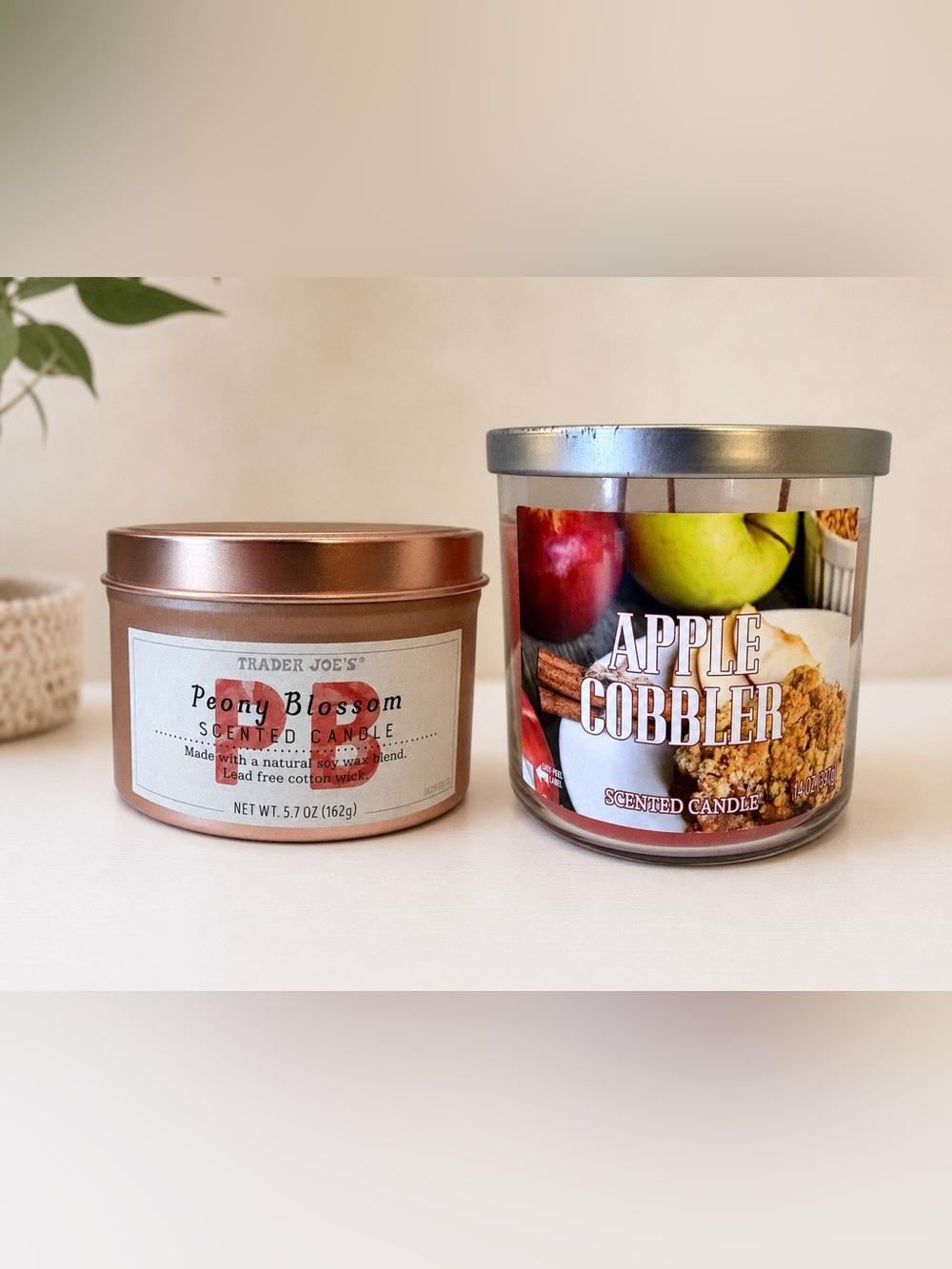 Peony Blossom & Apple Cobbler Scented Candles Like New Unused